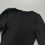 Black Button Front Mini Dress H6446