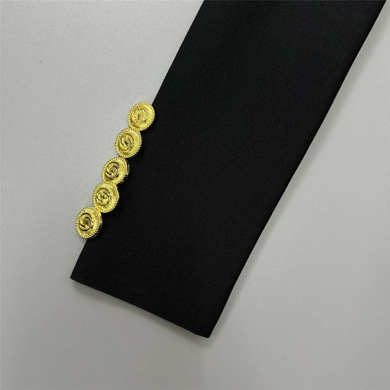 Black Button Front Mini Dress H6446