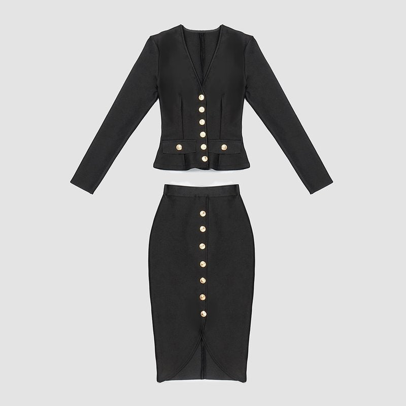 Black Buttoned Hooded Midi Dress H5376