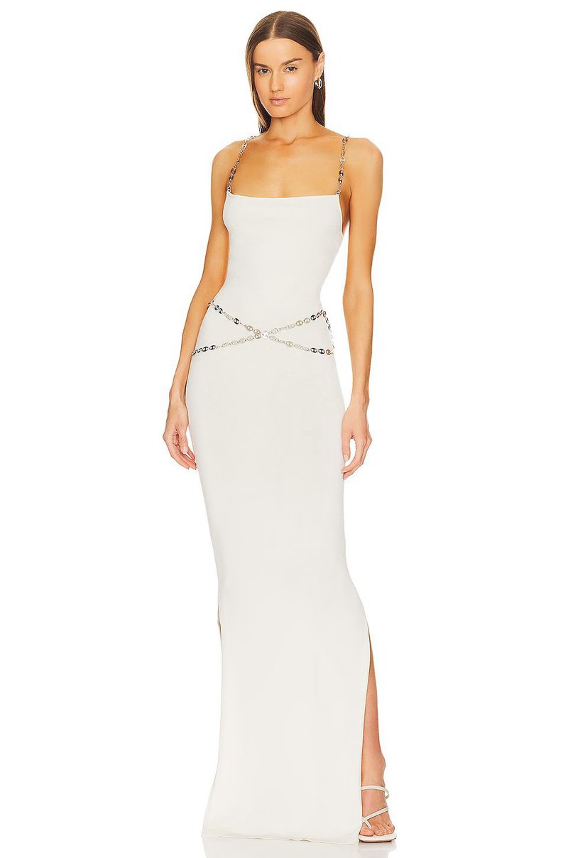 Black Chain Detail Maxi Dress H5964