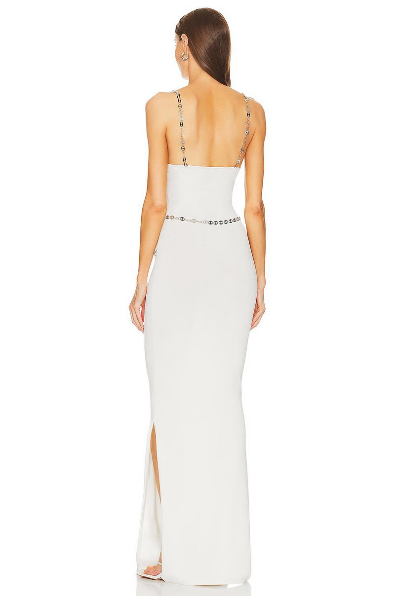 Black Chain Detail Maxi Dress H5964