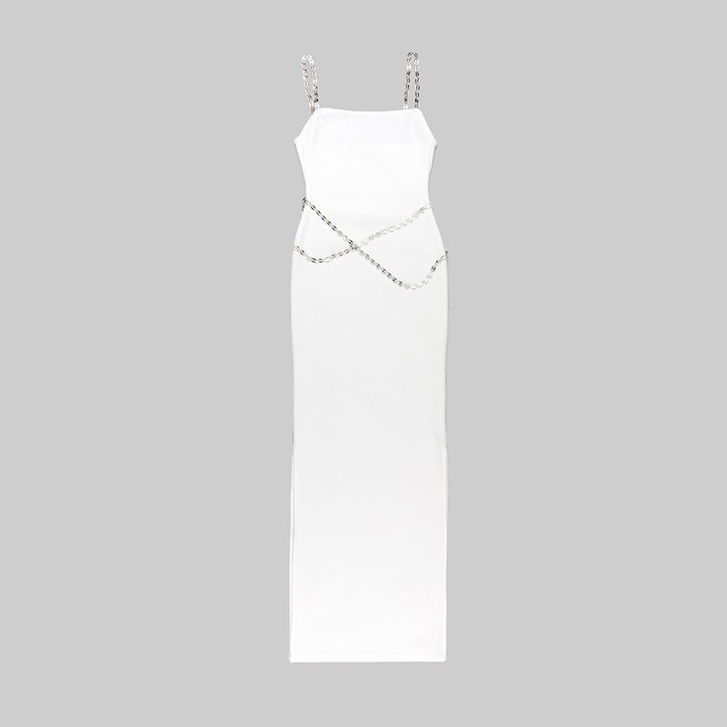 Black Chain Detail Maxi Dress H5964