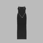 Black Chain Detail Maxi Dress H5964