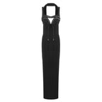 Black Choker Cutout Maxi Dress H6783