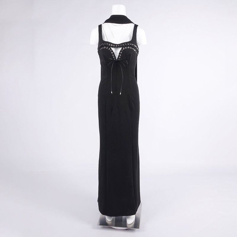Black Choker Cutout Maxi Dress H6783