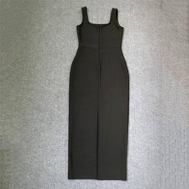 Black Crystal Embellished Mermaid Gown H6280