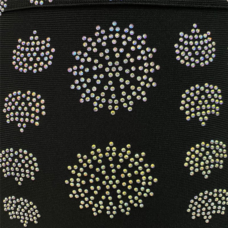 Black Crystal Embellished Mermaid Gown H6280