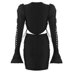 Black Cut-Out Lace Mini Dress H3386