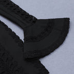 Black Cut-Out Lace Mini Dress H3386