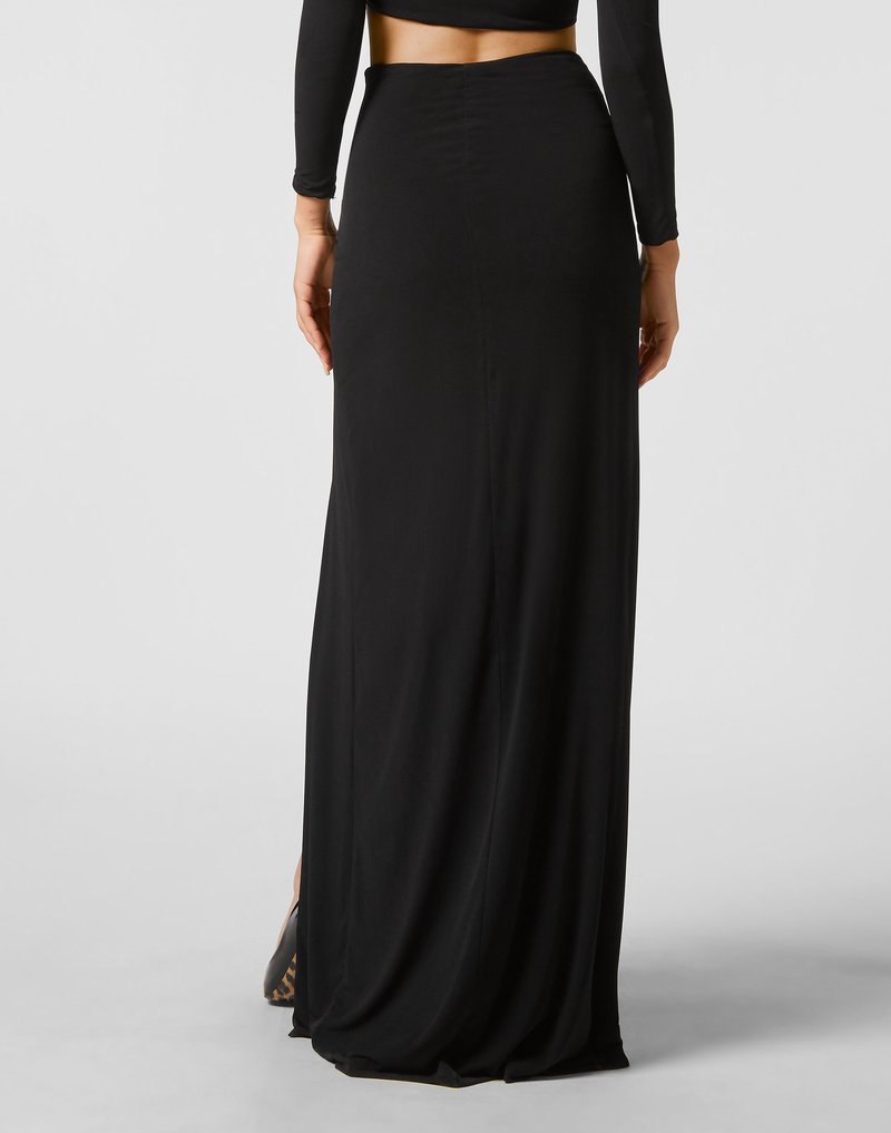 Black Cutout Asymmetrical Maxi Dress H6188
