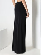 Black Cutout Asymmetrical Maxi Dress H6188