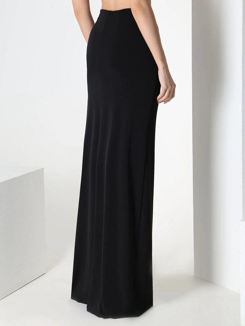 Black Cutout Asymmetrical Maxi Dress H6188