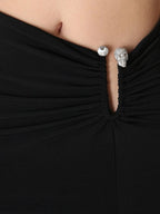 Black Cutout Asymmetrical Maxi Dress H6188