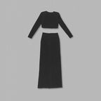 Black Cutout Asymmetrical Maxi Dress H6188