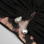 Black Cutout Asymmetrical Maxi Dress H6188