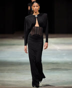 Black Cutout Corset Maxi Dress H7008