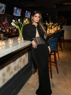 Black Cutout Corset Maxi Dress H7008