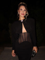 Black Cutout Corset Maxi Dress H7008