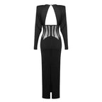 Black Cutout Corset Maxi Dress H7008