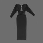 Black Cutout Corset Maxi Dress H7008