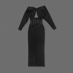 Black Cutout Corset Maxi Dress H7008