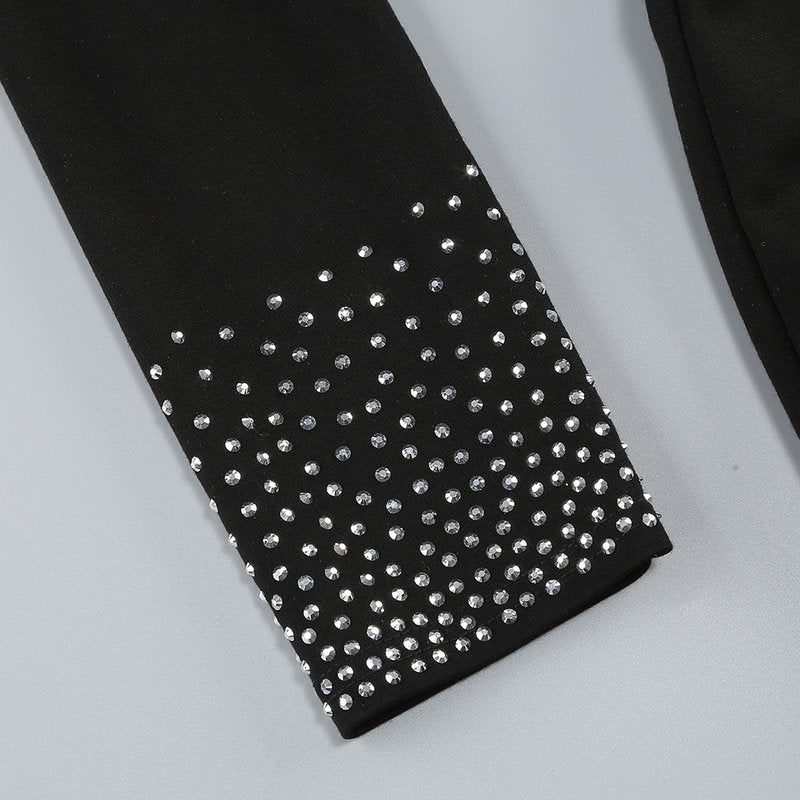 Black Cutout Sequin Midi Dress H6438