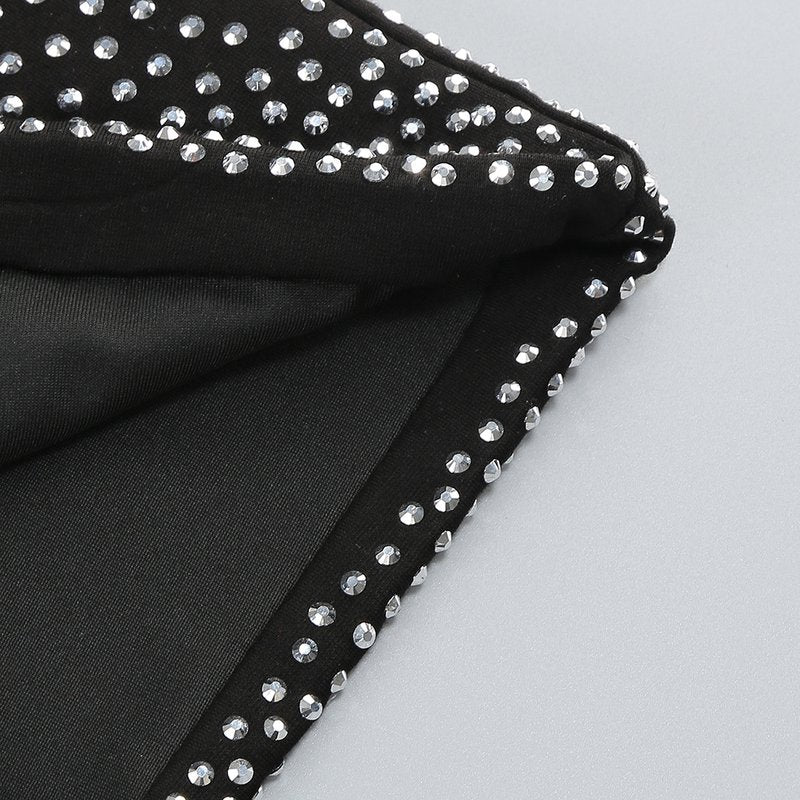 Black Cutout Sequin Midi Dress H6438