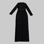 Black Embellished Asymmetric Maxi Dress H6646