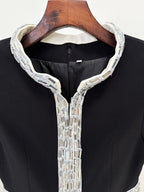 Black Embellished Chain Detail Gown H6736