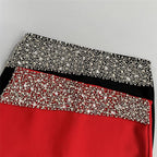 Black Embellished Crop Top & Skirt Set H6825