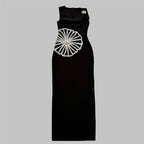 Black Embellished Floral Maxi Dress H6647