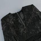 Black Embellished Floral Sheer Jumpsuit H6596