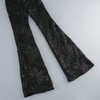 Black Embellished Floral Sheer Jumpsuit H6596