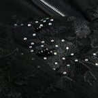 Black Embellished Floral Sheer Jumpsuit H6596