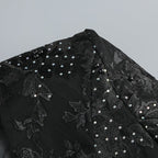 Black Embellished Floral Sheer Jumpsuit H6596
