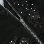 Black Embellished Floral Sheer Jumpsuit H6596