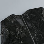Black Embellished Floral Sheer Jumpsuit H6596