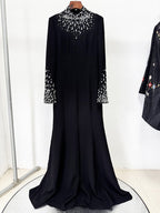 Black Embellished Long Sleeve Gown H6997