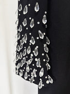 Black Embellished Long Sleeve Gown H6997