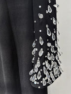 Black Embellished Long Sleeve Gown H6997