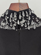 Black Embellished Long Sleeve Gown H6997
