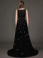 Black Embellished Sleeveless Maxi Dress H6586