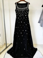 Black Embellished Sleeveless Maxi Dress H6586