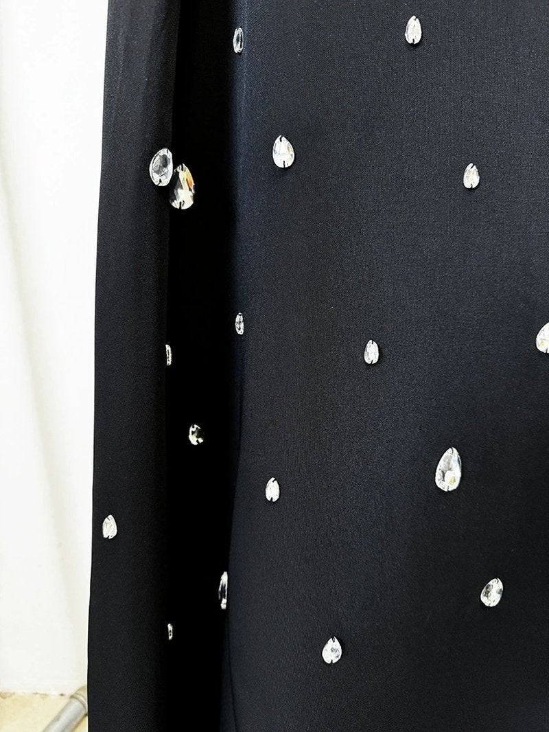 Black Embellished Sleeveless Maxi Dress H6586