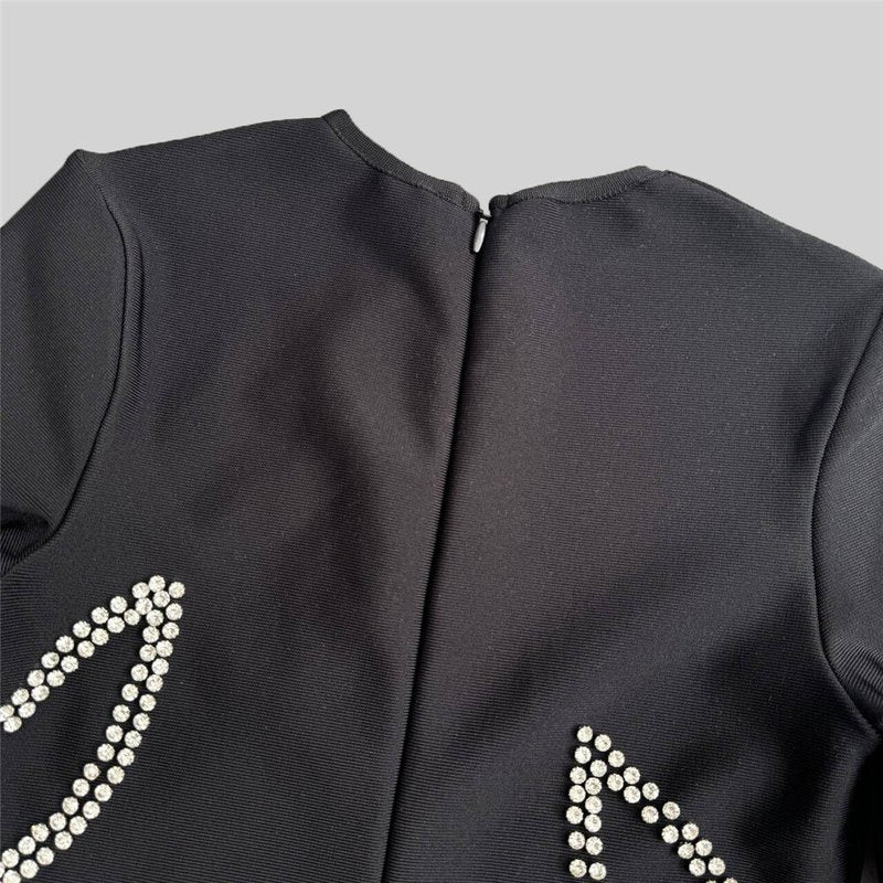 Black Embellished Spiderweb Mermaid Dress H6807