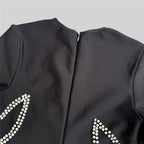Black Embellished Spiderweb Mermaid Dress H6807