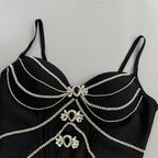 Black Embellished Strapless Gown H6792