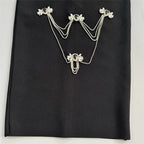 Black Embellished Strapless Gown H6792