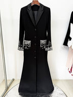 Black Embellished Tuxedo Maxi Dress H6464