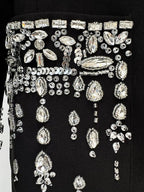 Black Embellished Tuxedo Maxi Dress H6464